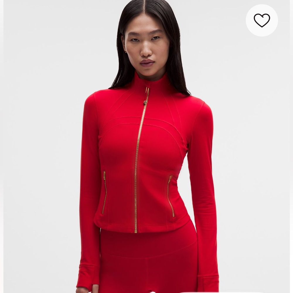 Red defined jacket lunar new year lululemon size 8